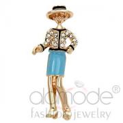 Wholesale Rose Gold Fashion Crystal Woman Novelty Brooch