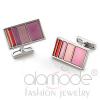 Wholesale Rhodium Plated Brass Red And Pink Cufflinks