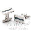 Wholesale Rhodium Plated Montana Blue Epoxy Cufflinks