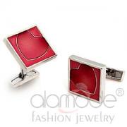 Wholesale Wholesale Rhodium Plated Ruby Red Heart Men