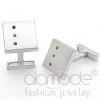 Wholesale Rhodium Plated Montana Blue Crystal Cufflinks