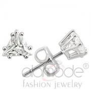 Wholesale Rhodium 925 Sterling Silver Clear CZ Triangle Stud Earrings