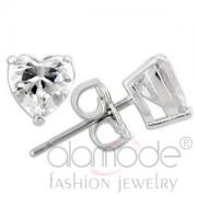 Wholesale Wholesale Rhodium 925 Sterling Silver CZ Heart Stud Earrings