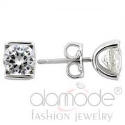 Wholesale Wholesale Rhodium 925 Sterling Silver CZ Round Stud Earrings