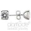 Wholesale Rhodium 925 Sterling Silver CZ Round Stud Earrings