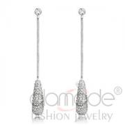 Wholesale Wholesale Rhodium Pave CZ Dangle Earrings