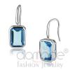 Wholesale Rhodium Sea Blue Glass Drop Earrings