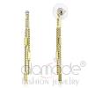 Gold Plated Clear Crystal Tassel Drop And Dangle Earrings
