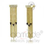 Wholesale Gold Ruthenium Plated Spikes Crystal Tassel Dangle Earrings