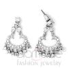 High Polished 925 Sterling Silver CZ Chandelier Earrings