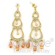 Wholesale Gold 925 Sterling Silver Champagne CZ Chandelier Earrings