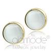 Gold Plated Round White Cat
