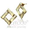 Gold Plated Topaz Yellow Crystal Square Stud Earrings