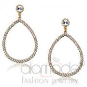 Wholesale Wholesale Rose Gold Large Teardrop Crystal Dangle Earrings