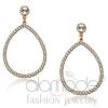 Wholesale Rose Gold Large Teardrop Crystal Dangle Earrings