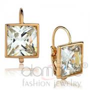 Wholesale Rose Gold Plated Square Clear CZ Drop Earrings