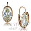 Rose Gold Plated Oval Clear CZ Drop Earrings