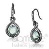 Stainless Steel Emerald Green Amethyst Drop Earrings