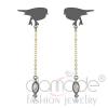 Stainless Steel Easter Bird Opal Dangle Earrings