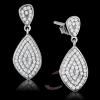 Rhodium 925 Sterling Silver AAA CZ Dangle Earrings