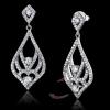 Fashion Sterling Silver Rhodium CZ Dangle Earrings