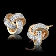 Wholesale Rose Gold Sterling Silver AAA CZ Knot Stud Earrings