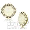 Wholesale Gold Plated White Conch Shell Halo Stud Earrings