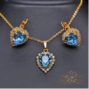 Wholesale Romantic Blue Heart Jewelry Set With Crystals From Swarovski