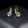 Shining Aquamarine Earrings With Crystals From Swarovski