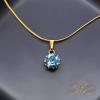 Shining Aquamarine Pendant With Crystals From Swarovski