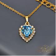 Wholesale Romantic Blue Heart Pendant With Crystals From Swarovski