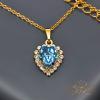 Romantic Blue Heart Pendant With Crystals From Swarovski