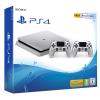 PS4 Slim 500GB Silver with 2 Controller Wireless Dual Shock 4 Bundle