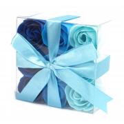 Wholesale 3x Set Of 9 Soap Flowers - Blue Wedding Roses 