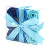 3x Set Of 9 Soap Flowers - Blue Wedding Roses 