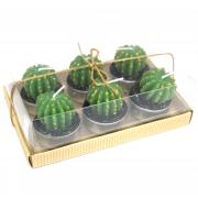 Wholesale 5x Set Of 6 Barrel Cactus Tealights In Gift Box 