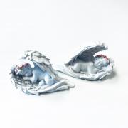 Wholesale 4x Angel Sleeping In Wings With Pink Roses 