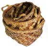  Big Set Of 3 Display Baskets - Wood Grass - 47x25cm 