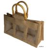 10x Three Jar Jute Gift Bag - Natural 