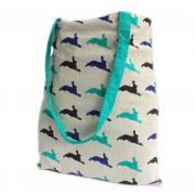 Wholesale 6x Lrg Tote Bag Reversible - Hare - Green