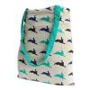 6x Lrg Tote Bag Reversible - Hare - Green