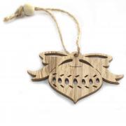 Wholesale 6x Pack Of 3 Christmas Wooden Craft Decoration - Bauble 