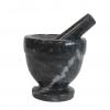 Large Black Marble Pestle & Mortal - 10x10.5cm 