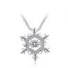 Fashion Gift Snow Flower White CZ 925 Silver Necklace