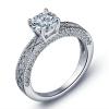 Princess White CZ Micro Setting 925 Wedding Promise Ring wholesale