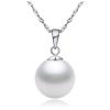 Elegant Concise Single White Shell Pearl 925 Pendant