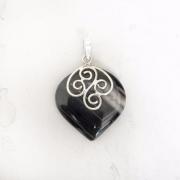 Wholesale BANDED ONYX SILVER PENDANT 