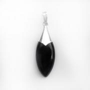 Wholesale BLACK ONYX DROP SILVER PENDANT