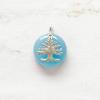 BLUE CHALCEDONY TREE OF LIFE SILVER PENDANT 