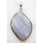 Wholesale BLUE LACE AGATE SILVER PENDANT